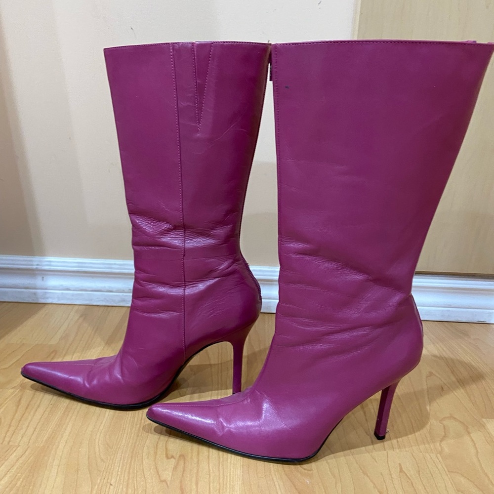 Aldo Leather purple boots size 39/8